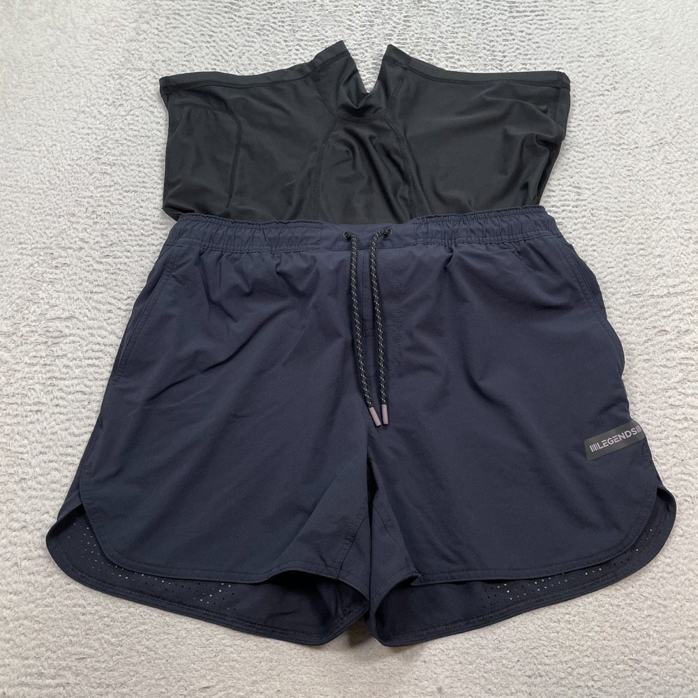 Legends Lined Shorts Men's Size XL (Fits 36) Blue Drawstring 5"